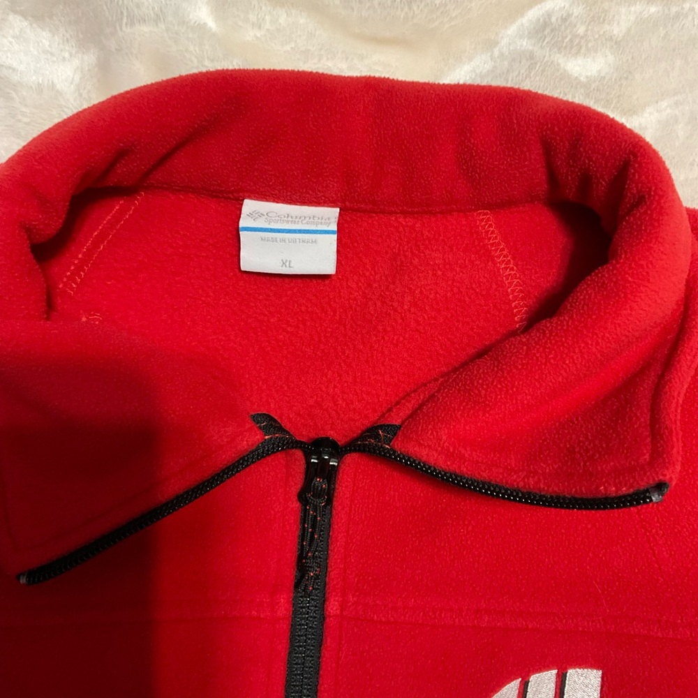 Columbia Women's Wisconsin Vibrant Red Fleece Jacket XL - Picture 4 of 6